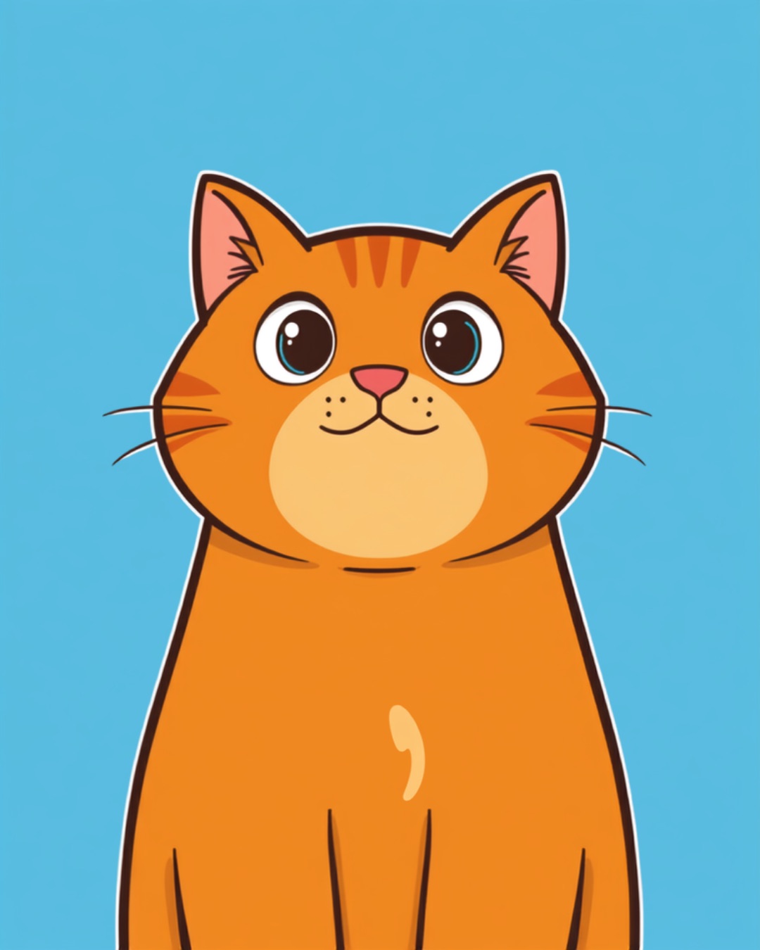 The cathood cat, bare head, waiting for its hat